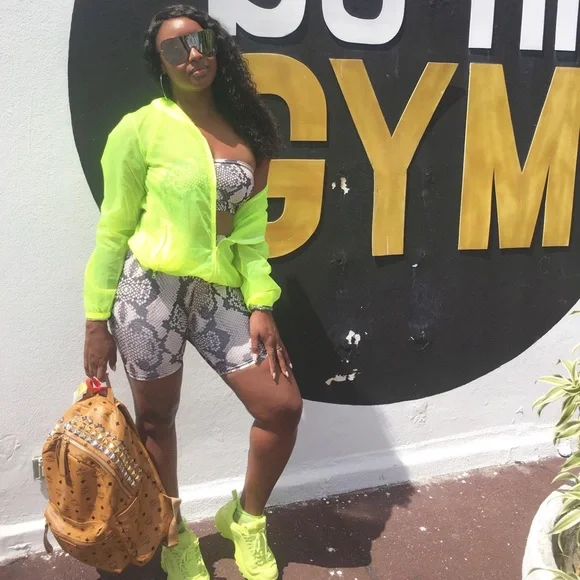 COPY - 2-piece snake print bike set - Picture 1 of 3